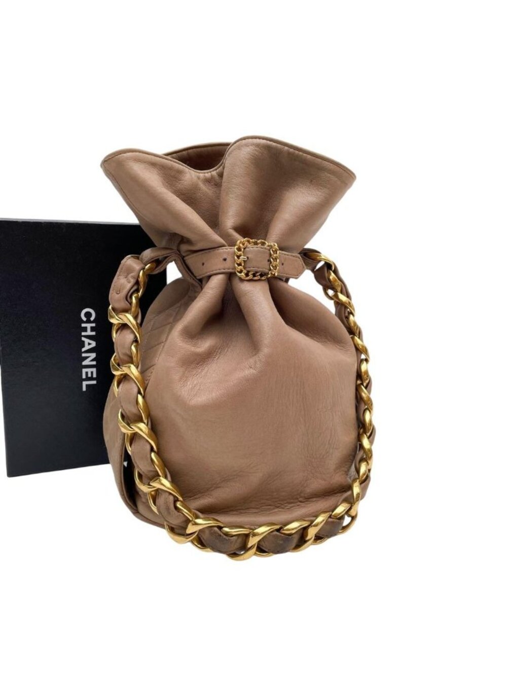 Chanel Lambskin Quilted Chain Shoulder Hand Bag